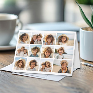 12 Photo Collage with White Background Card