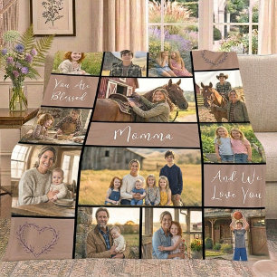 12 Photo Custom Mum Name Western Faith Keepsake Fleece Blanket