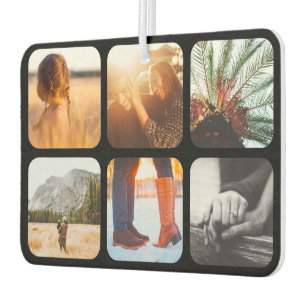 12 Photo Double Sided Template Grid Rounded Frame Car Air Freshener