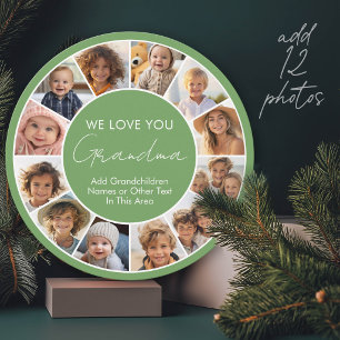 12 Photo Funky Photo Collage - We Love You Grandma Card