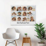 12 Photo Grid Collage - White - Mod Type Black Canvas Print<br><div class="desc">A simple photo grid with 3 rows and 4 columns of photos. 9 Photos are square, and the remaining 3 photos are horizontal/landscape. The design is modern and minimal and includes a simple, retro-looking font to add text at the bottom. Make personalised vacation wall art or a make a gift...</div>