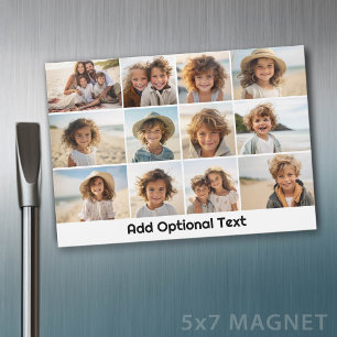 12 Photo Grid Collage - White - Mod Type Magnet