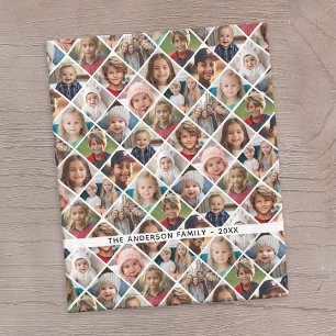 12 Photo Instagram Collage - diamond shaped grid Fleece Blanket