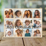 12 Photo Instagram Collage - pastel background Postcard<br><div class="desc">Photo collage with 12 photos and a text block. Add your favourite pics to this fun template. You can use Instagram photos or any photos for this grid.</div>