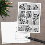 12 Photo Instagram Collage - Pick Background Postcard<br><div class="desc">Add your favourite pics to this fun template. You can use Instagram photos or any photos for this grid.</div>