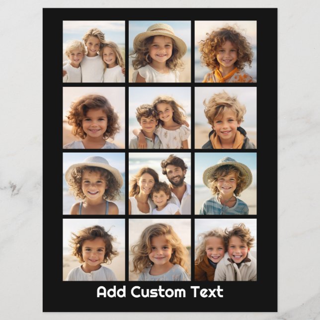 12 Photo Instagram Collage with Black Background Flyer (Front)