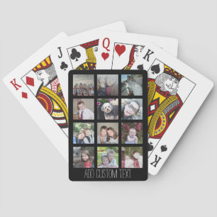 12 Photo Instagram Collage with Black Background Playing Cards