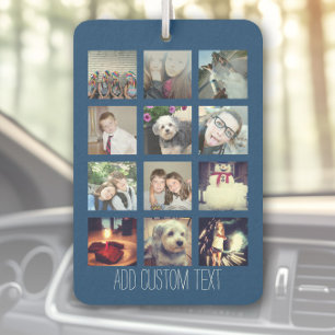 12 Photo Instagram Collage with Navy Background Car Air Freshener