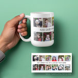 12 Photo Instagram Collage with One Line of Text Coffee Mug<br><div class="desc">A simple photo collage with 12 photos and a line of text in the middle. Add your favourite pics to this fun template. You can use Instagram photos or any photos for this grid. This is set up for 12 photos and an area to add a line of text.</div>