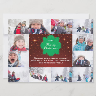 12 Photo Merry Christmas Collage-6x8Christmas Card
