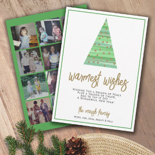 12 Photo - Warmest Wishes Christmas Tree Ornaments Holiday Card