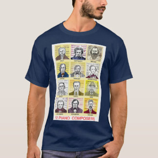 12 Piano Composer Portraits  T-Shirt