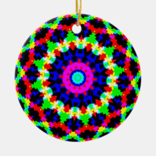 12 - pointed mandala ceramic tree decoration