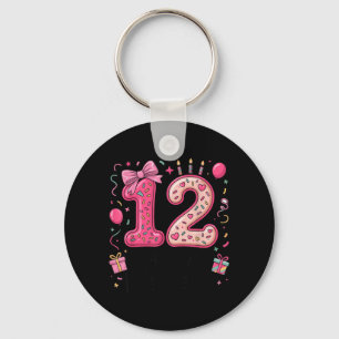 12 Pre-Teen Coquette 12 Year Old 12th Birthday Key Ring