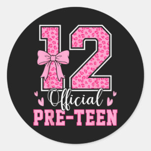 12 Pre-Teen Leopard 12 Year Old 12th Birthday Girl Classic Round Sticker