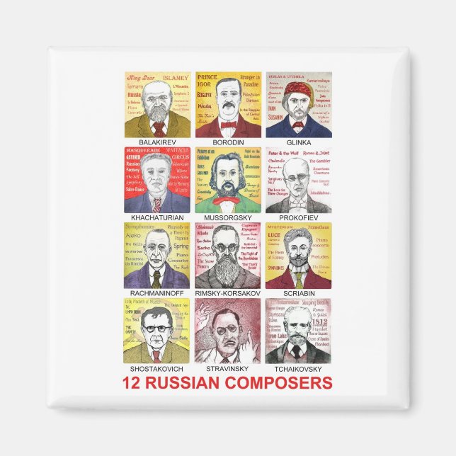 12 Russian Composers Magnet (Front)