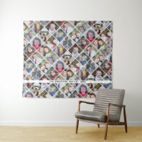 12 Square Photo Collage Grid with Text - white