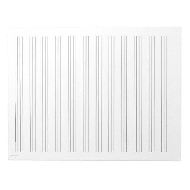 12 Staves White Music Sheet Paper Notepad (Front)