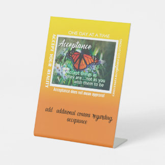 12 step acceptance acrylic sign 26 butterflies