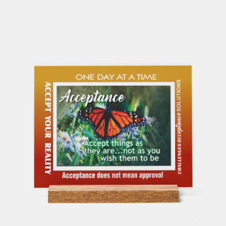 12 step acceptance acrylic sign 26 butterflies