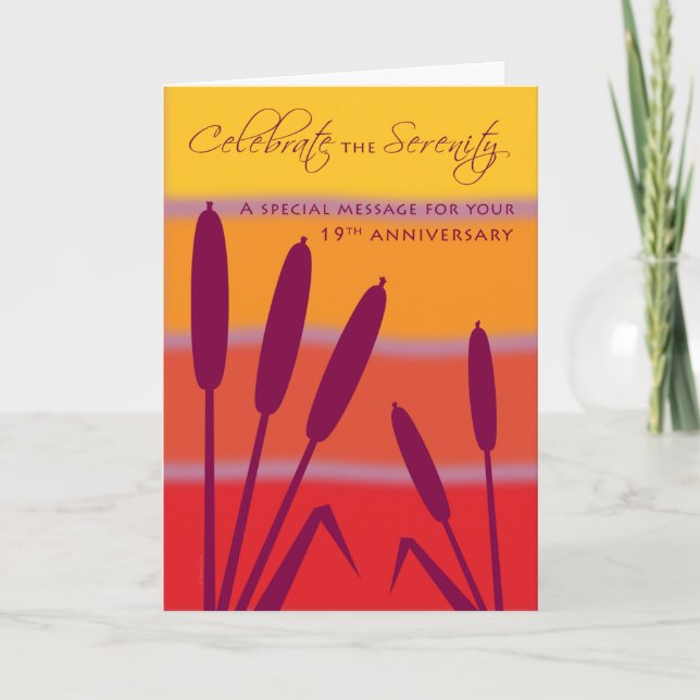 12 Step Birthday Anniversary 19 Years Clean Sober Card (Front)