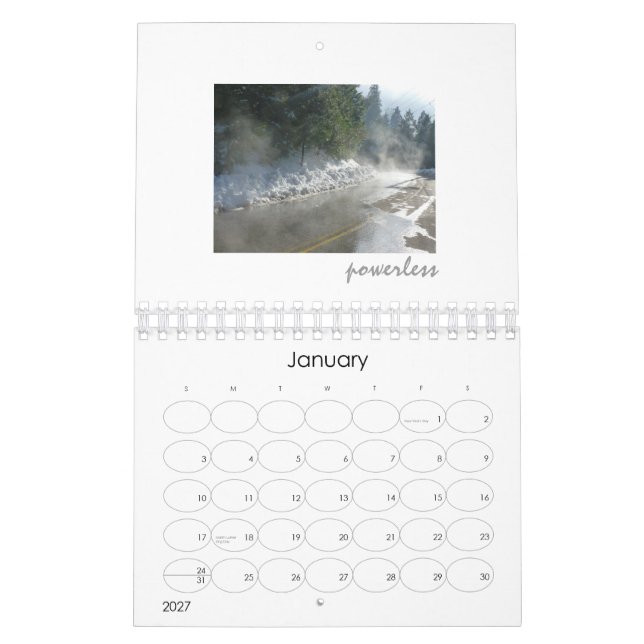 12 step calendar (Jan 2027)