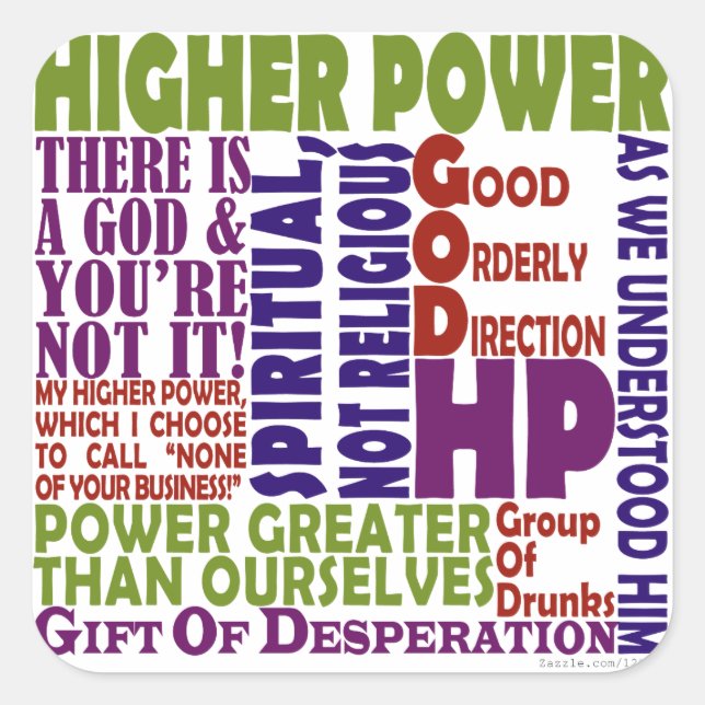 12 Step Higher Power Square Sticker (Front)