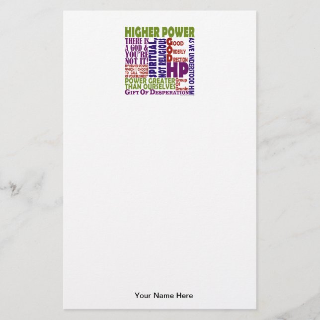12 Step Higher Power Stationery (Front)