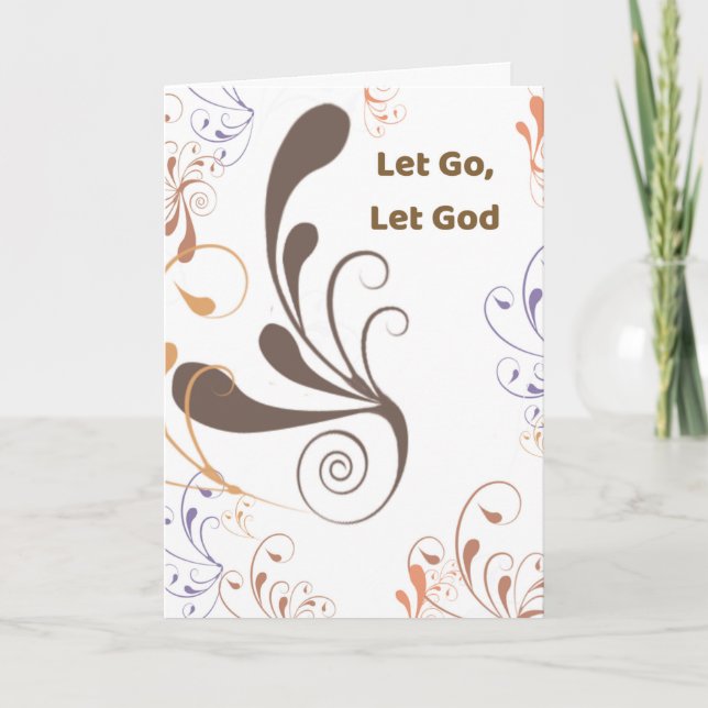 12 Step Recovery Encouragement Support With Swirls Card (Front)