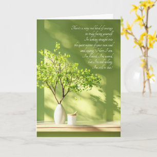 12 Step Recovery Shades of Green Window Light Card