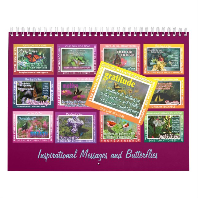 12 step recovery slogans butterflies calendar 25 (Cover)