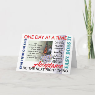 12 step recovery slogans card