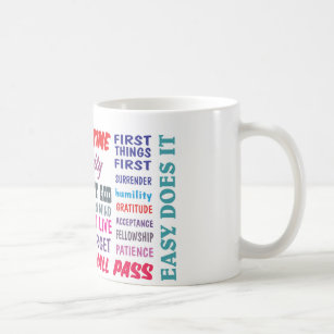 12 step recovery slogans coffee mug