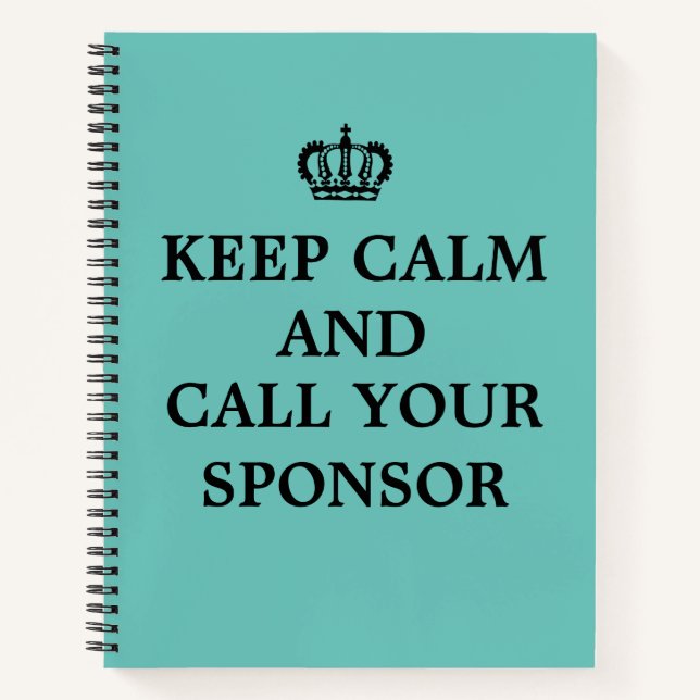 12 Step Recovery Sobriety AA NA Journal Notebook (Front)