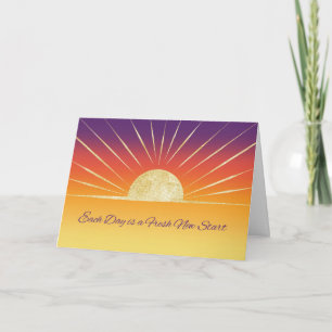 12 Step Recovery Sun New Day Encouragement Card