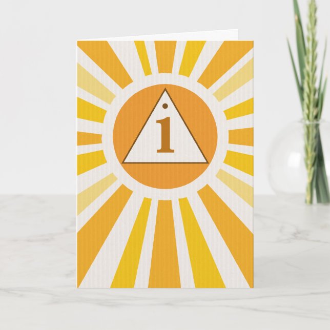 12 Step Recovery Symbol 1st Anniversary Card (Front)