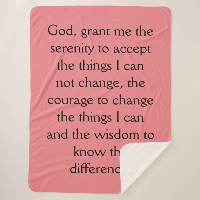 12 Step Sobriety Recovery Serenity Prayer Blanket (Front)