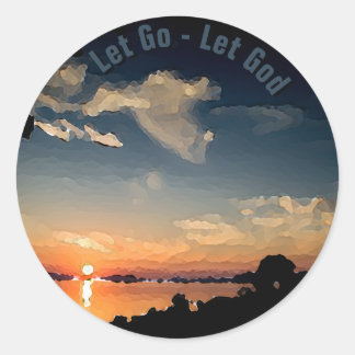 12-Step Sunset Over Lake Balaton - Personalised Classic Round Sticker