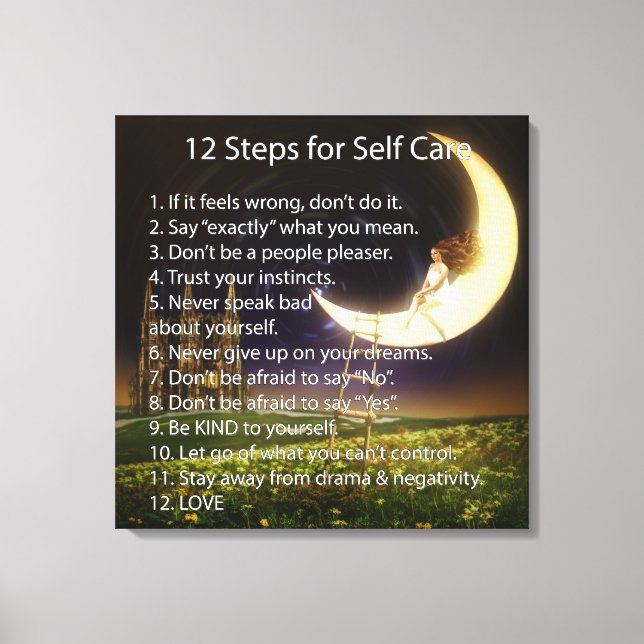12 Steps for Self Care Canvas Print (Front)