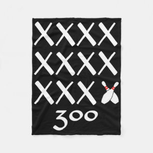 12 Strikes Perfect Bowling Game T Shirt - 300 Bowl Fleece Blanket