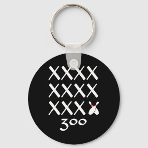 12 Strikes Perfect Bowling Game T Shirt - 300 Bowl Key Ring