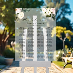 12 Table Boho Floral Wedding Seating Acrylic Chart