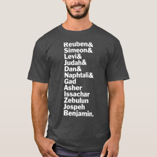 12 Twelve Tribes of Israel  Hebrew Israelite T-Shirt