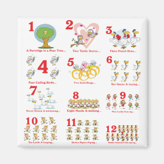 12 twelves days of christmas complete magnet