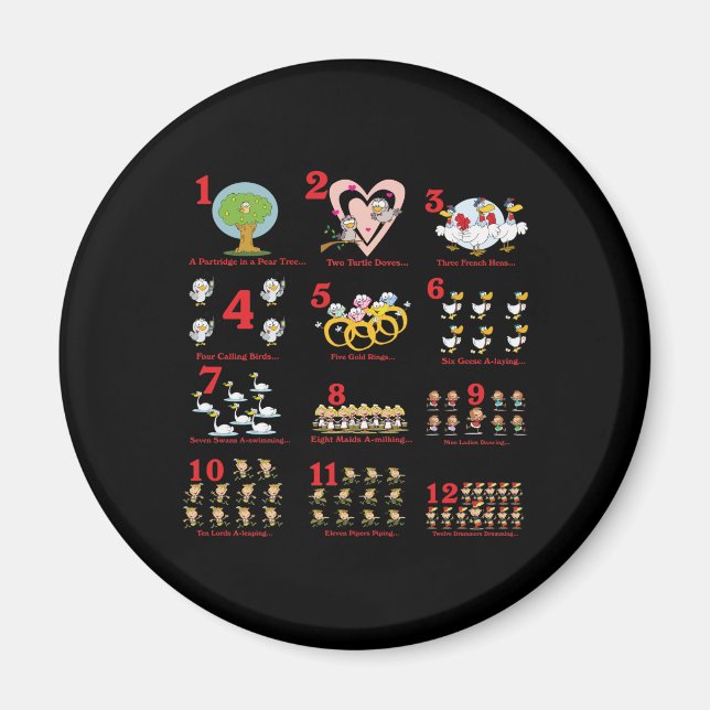 12 twelves days of christmas complete magnet (Front)