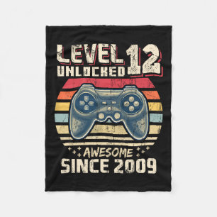 12 Unlocked Awesome 2009 Video Game 12th Birthday  Fleece Blanket