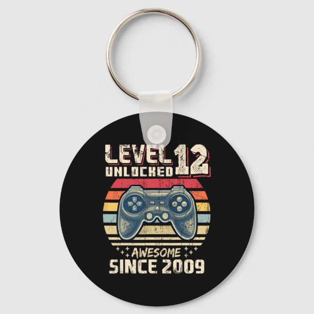 12 Unlocked Awesome 2009 Video Game 12th Birthday  Key Ring (Front)
