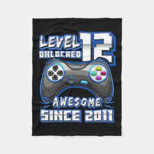 12 Unlocked Awesome 2011 Video Game 12th Birthday  Fleece Blanket