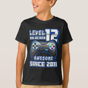 12 Unlocked Awesome 2011 Video Game 12th Birthday T-Shirt