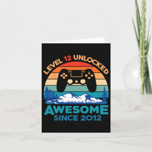 12 Unlocked Awesome Since 2012 12 Years Old Birthd Card